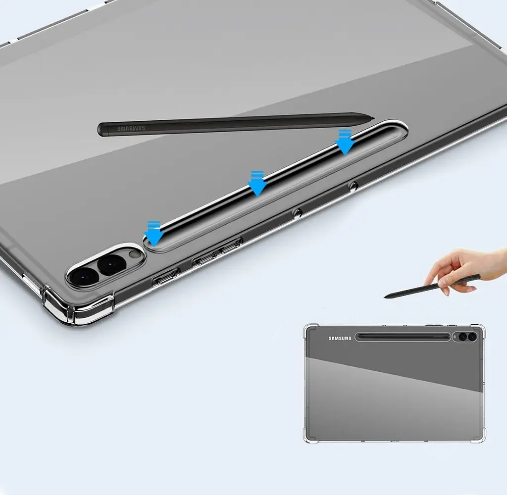 Силиконовый чехол бампер Primolux Silicone для планшета Samsung Galaxy Tab S9 Plus (SM-X810 / SM-X816) Clear - фото 6