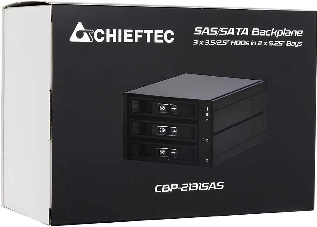Бекплейн Chieftec CBP-2131SAS 2x5.25" -> 3x3.5" HDDs Hot-Swap Aluminium - фото 6
