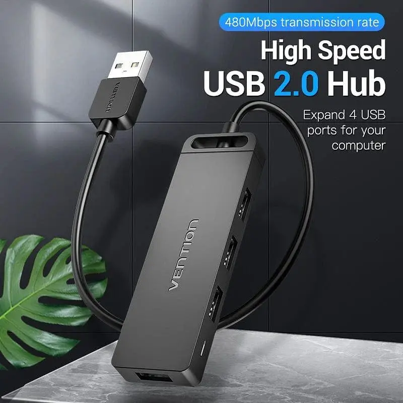 Хаб USB Vention 2.0 -> 4xUSB 2.0 0.15м Black (CHMBB) - фото 4
