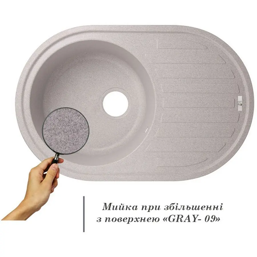Кухонна мийка Lidz 780x500/200 GRA-09 сіра (LIDZGRA09780500200) - фото 4