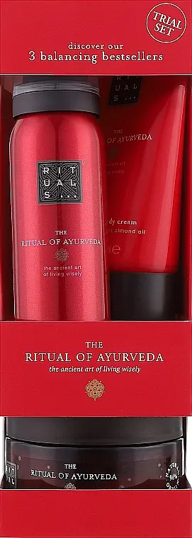 Жіночій косметичний набір Rituals The Ritual of Ayurveda: гель-піна для душу 50 мл + скраб для тіла 125 г + крем для тіла 70 мл - фото 3
