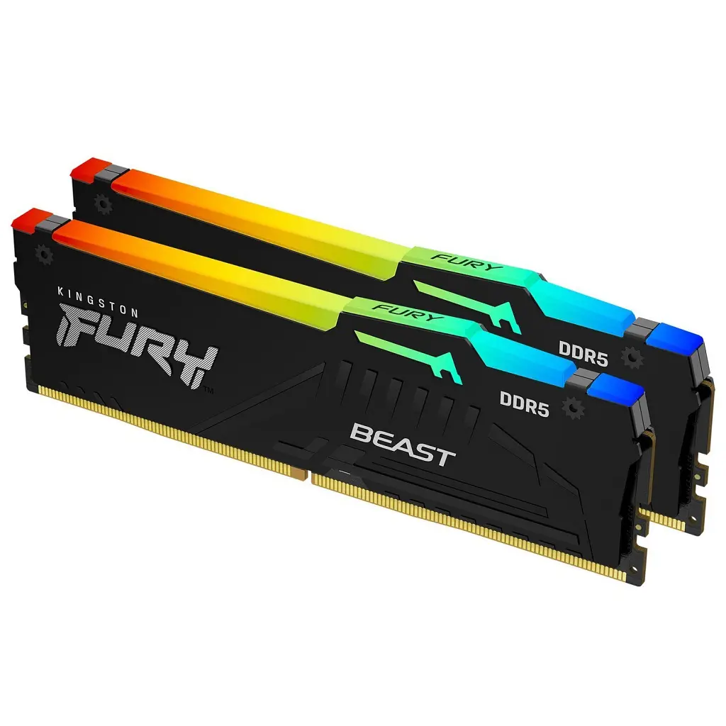 Модуль пам'яті для комп'ютера DDR5 32GB (2x16GB) 5600 MHz FURY Beast RGB Kingston Fury (ex.HyperX) (KF556C40BBAK2-32) - фото 2