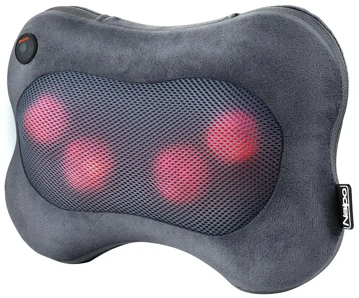 Масажна подушка NAIPO MGP-129M Back and Neck (Ultra-soft Plush Fabric) для спини та шиї з підігрівом і Шиатцу - фото 2