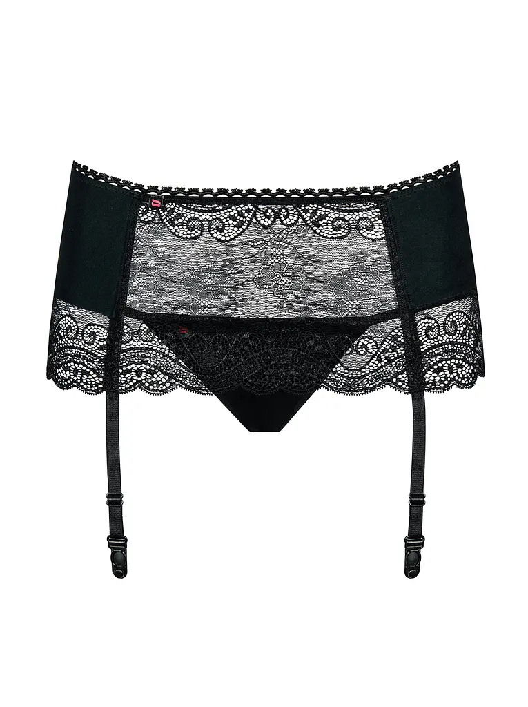 Пояс для панчох і стрінги Obsessive Miamor S/M чорний - фото 3
