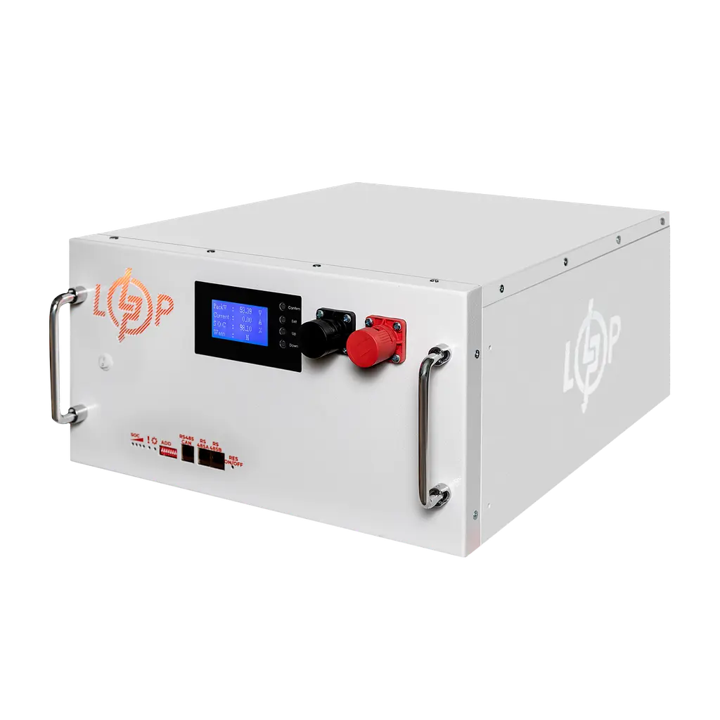 Акумулятор LP LiFePO4 51,2V - 280 Ah (14336Wh) (BMS SP 200A/100А) RM RS485/CAN LCD WH - фото 3