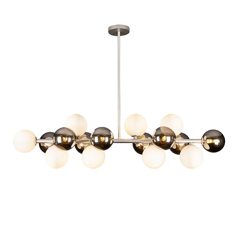 Люстра стельова Levistella 7841020-16 GAB+BKWH (S), метал, 16 плафонів, сріблястий/чорно-білий, сучасний стиль для дому - фото 2