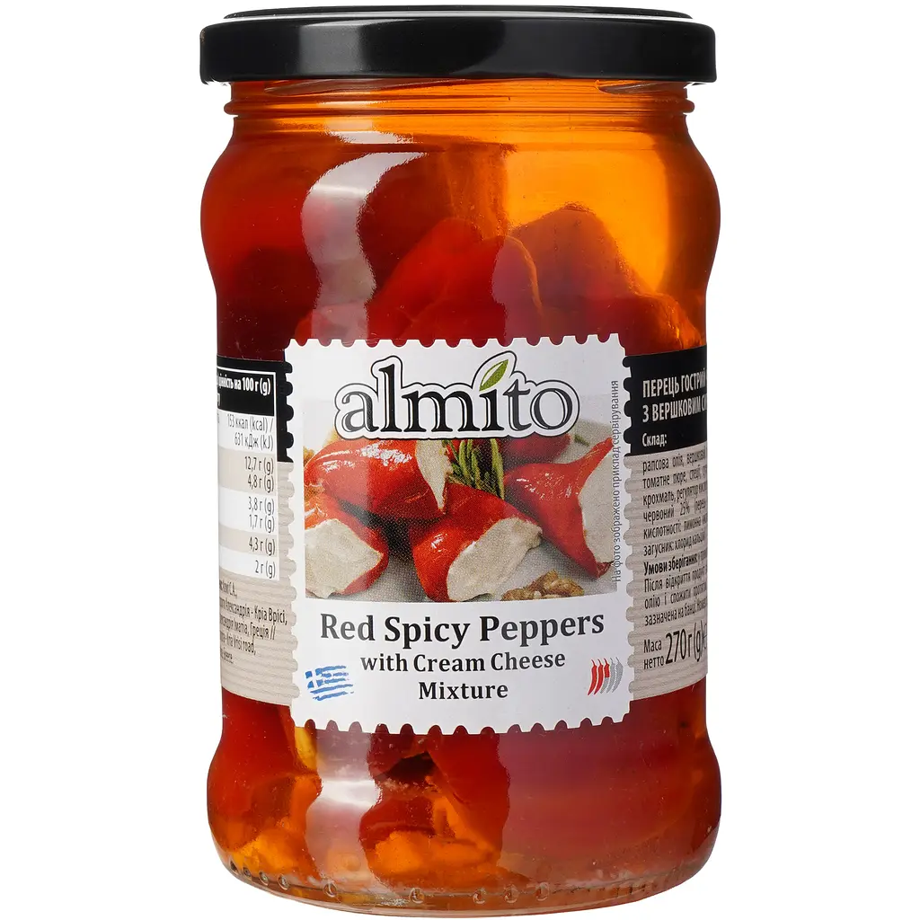 Перець червоний Almito гострий фарширований сиром 270 г (540867) - фото 2