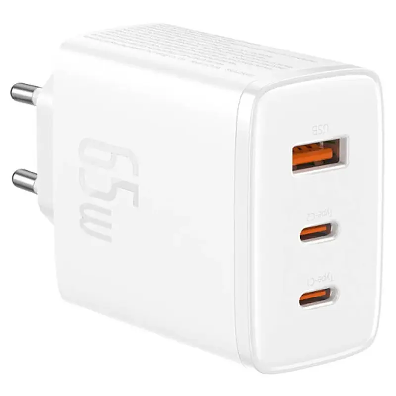 МЗП Baseus Cube Pro Fast Charger PD65W (1USB-A/2C) (P10111404) Moon White - фото 2