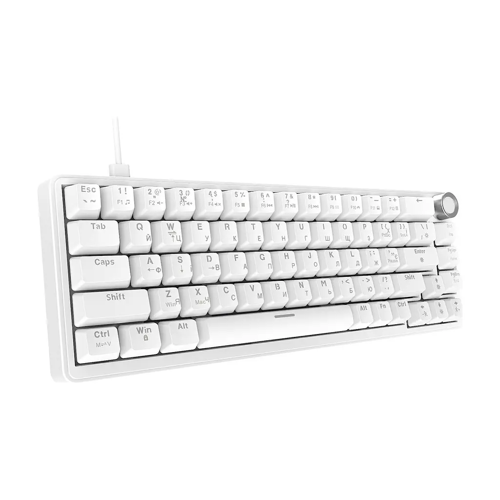 Клавіатура Ajazz AK690 Peach Mist Switch USB UA White (AK690-PM-W) - фото 4