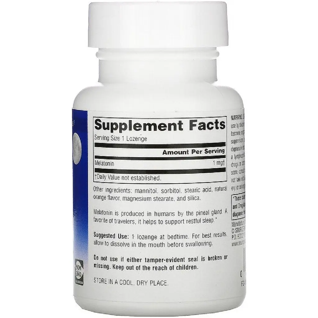 Аминокислота Source Naturals Sleep Science Мелатонин вкус апельсина 1 мг 100 таблеток - фото 2