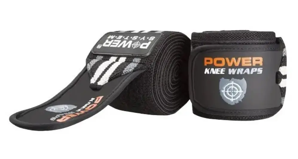 Бинти на коліна Power System PS-3700 Knee Wraps Grey/Black (пара) (PS-3700_Grey-Black) - фото 3