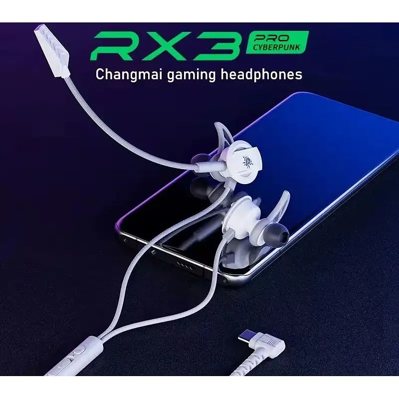 Дротові ігрові навушники Plextone RX3 Pro Type-C Cyberpunk з мікрофоном - фото 6