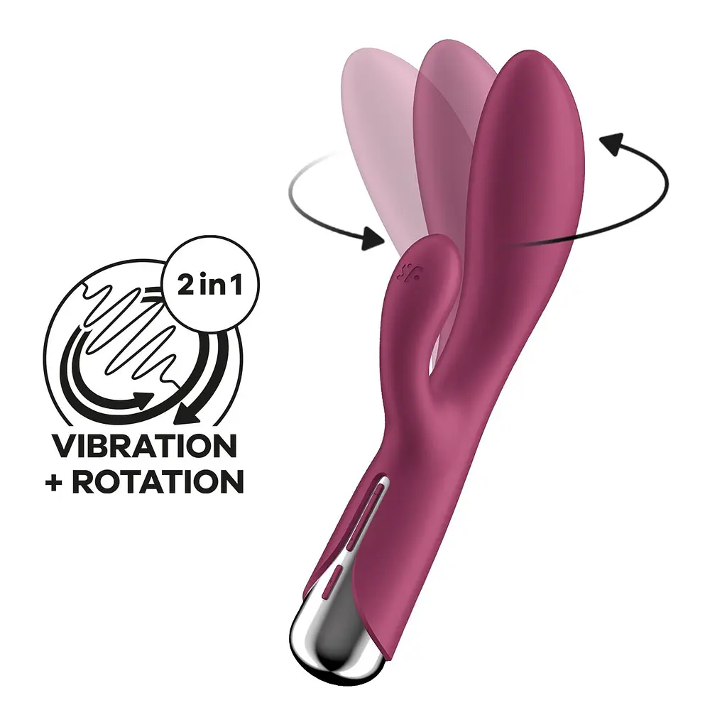 Вібратор-кролик з ротацією Satisfyer Spinning Rabbit 1 Red, 3 мотори - фото 2