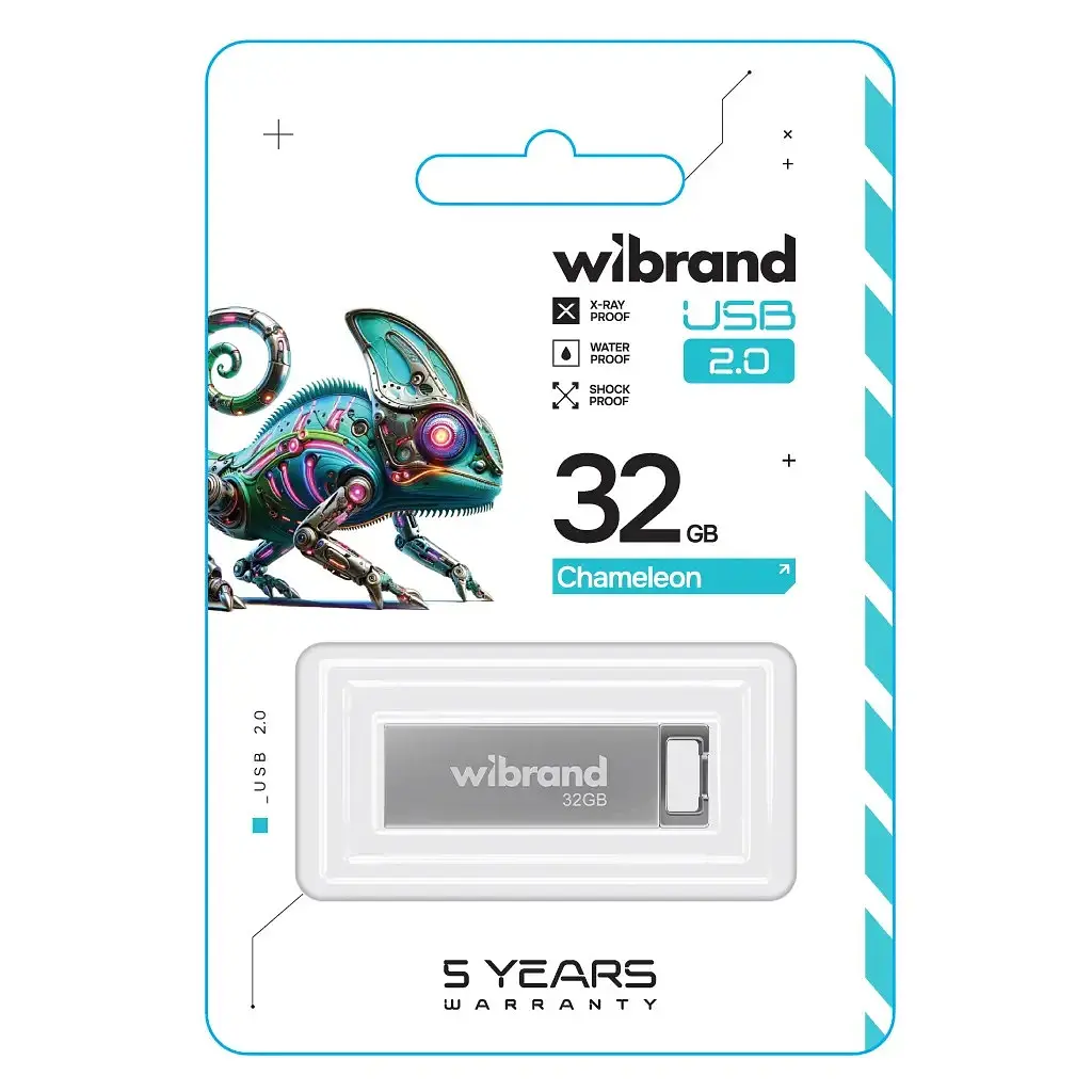 USB флеш накопичувач Wibrand 32GB Chameleon Silver USB 2.0 (WI2.0/CH32U6S) - фото 2
