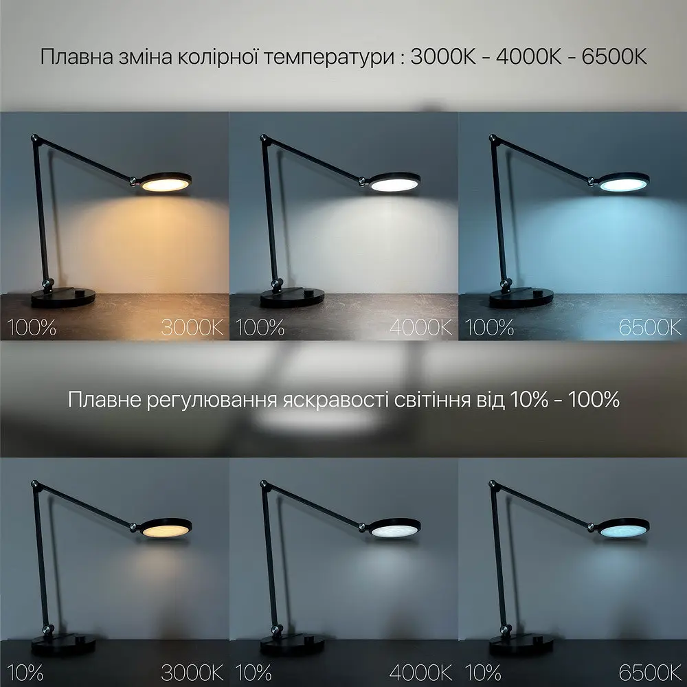 Світильник настільний LED EVEREST 8W 3000-6500К білий Violux ( 530001 ) - фото 4