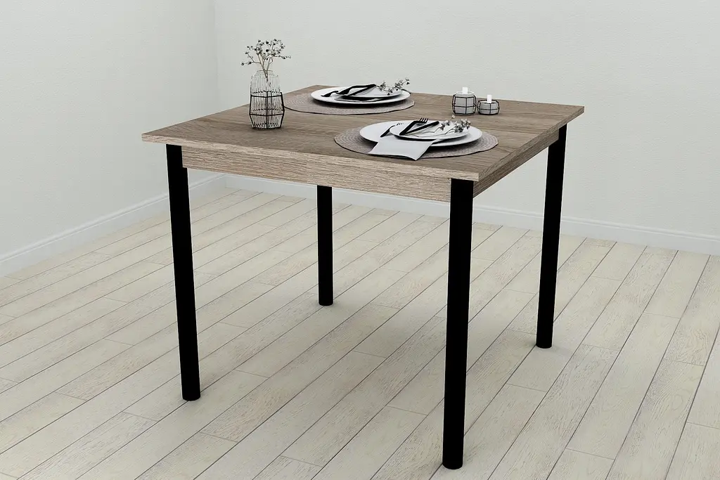 Стіл кухонний Ferrum-decor Агата 75x90x90 Чорний ДСП Сонома Трюфель 16мм (FRD-106265) - фото 2
