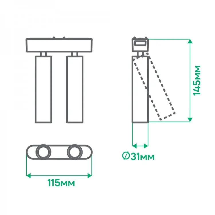 Светодиодный магнитный трековый светильник Ardero MGU403-2 Ultra 2 x 7W 4000К черный (80126) - фото 3