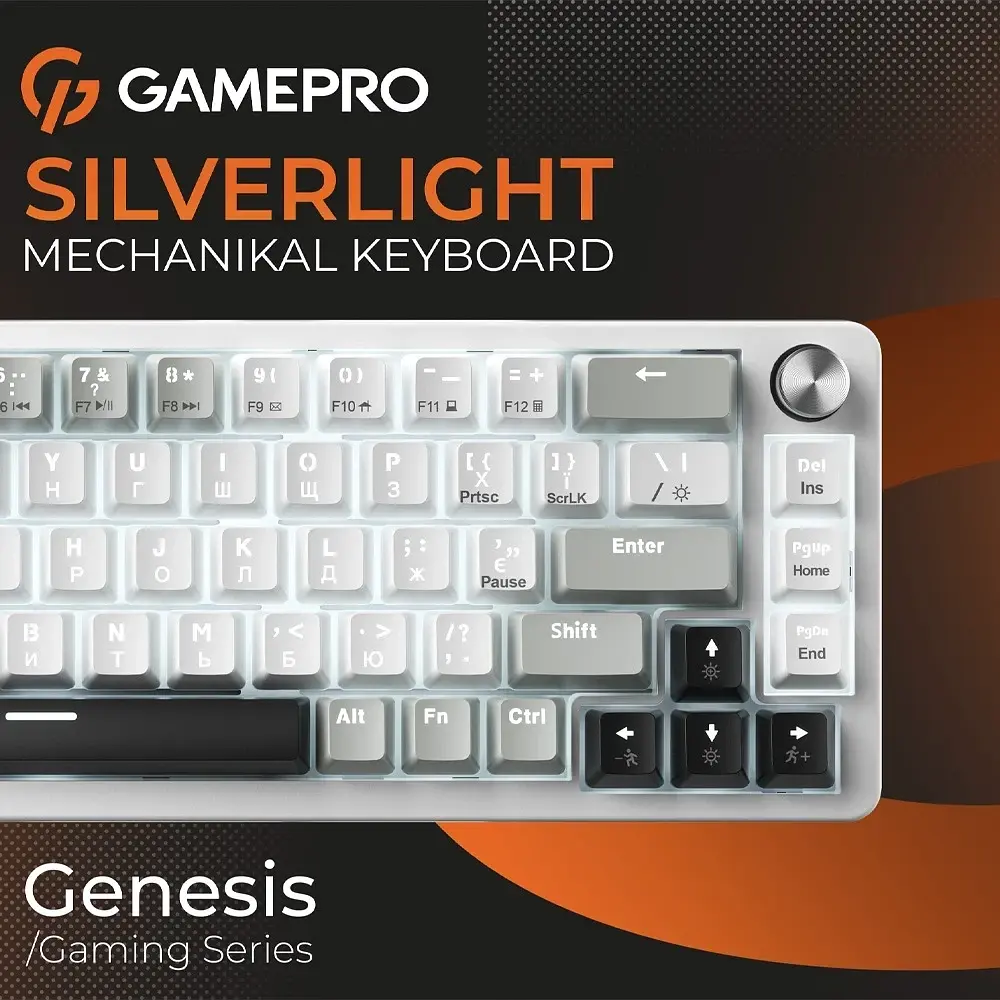 Клавіатура USB GamePro Genesis Silverlight MK116 UA Grey (MK116) UA - фото 5