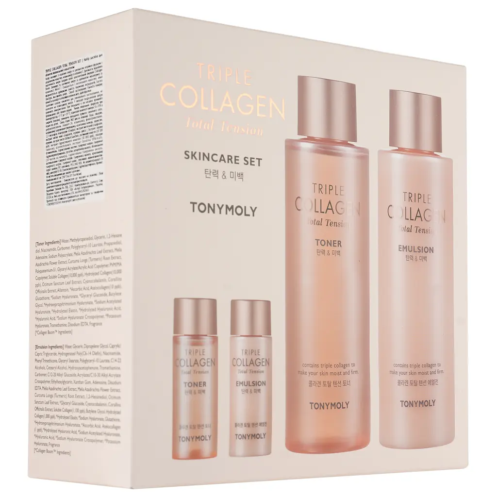 Набір засобів для догляду за шкірою обличчя Tony Moly Triple Collagen Total Tension Set - фото 3