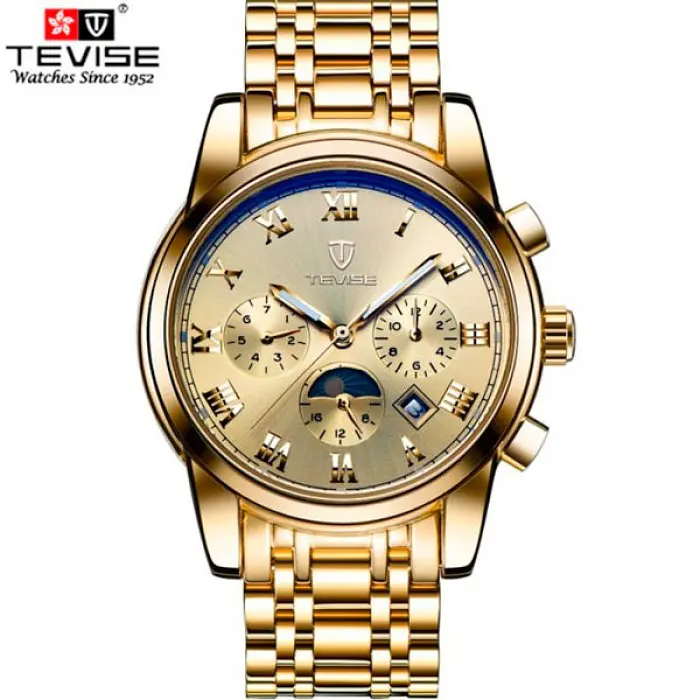 Чоловічий годинник Tevise Royal Gold - фото 4