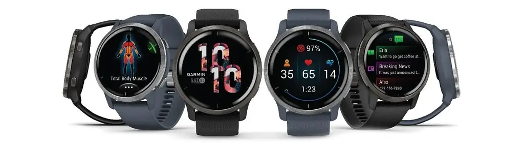 Смарт-годинник Garmin Venu 2 Slate Stainless Steel Bezel with Black Case and Silicone Band [010-02430-11/01] [63415] - фото 6