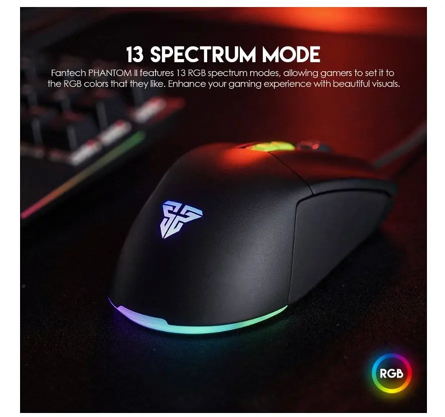 Игровая мышь Fantech VX-6 PHANTOMII 60IPS, 20G, 7200DPI Black - фото 5
