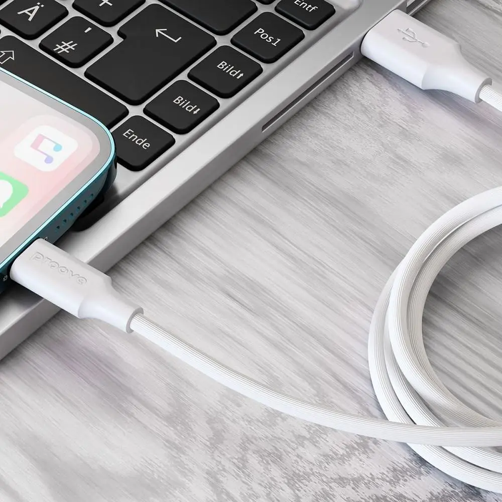 Кабель Proove Striped Silicone USB to Lightning (1m) white (CCSS00001102) - фото 2