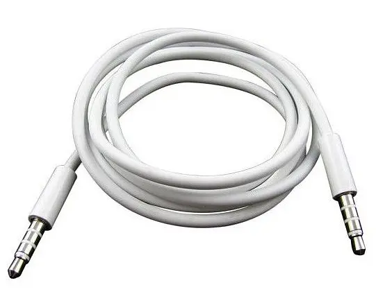 Кабель AUX Audio TRRS 3.5мм Male/Male 1м білий