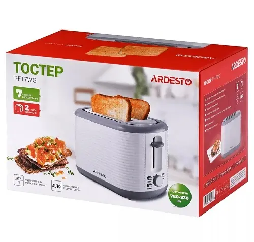 Тостер T-F17WG, White, 930W ARDESTO teh0023516 - фото 4