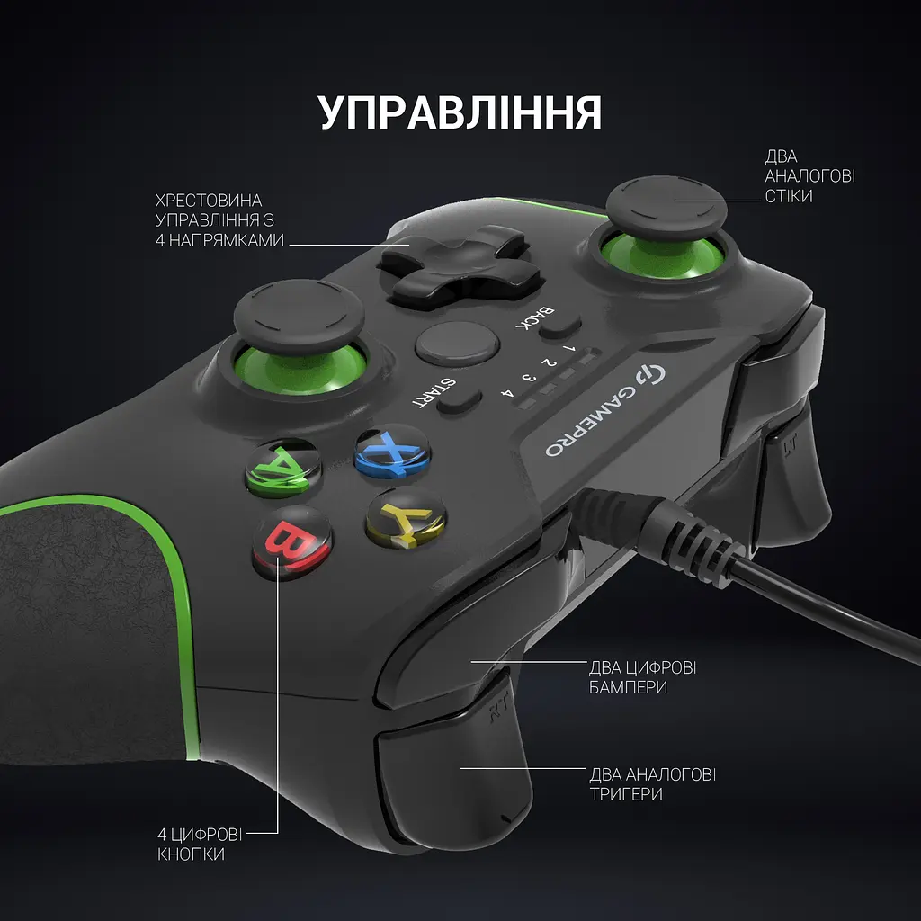 Геймпад GamePro проводной черный (MG450B) - фото 10