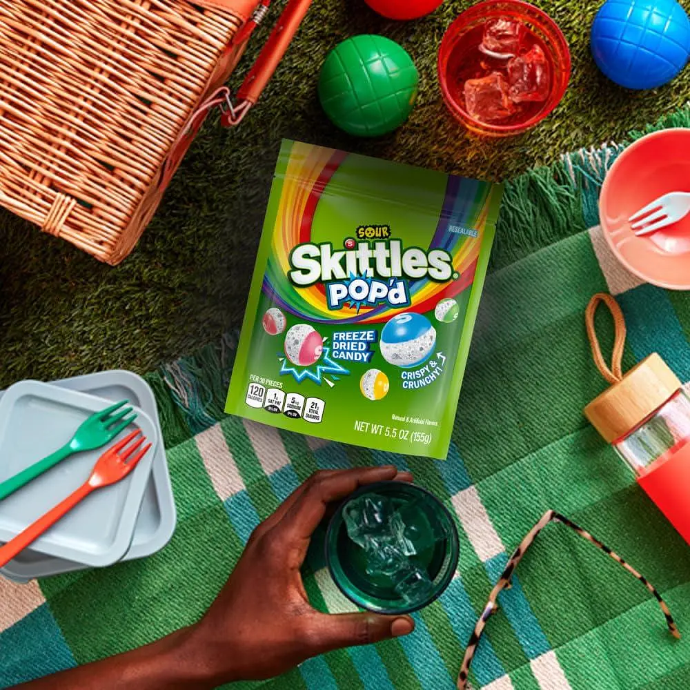 Кислі цукерки Skittles Pop'd Sour Freeze Dried Candy 156г - фото 5