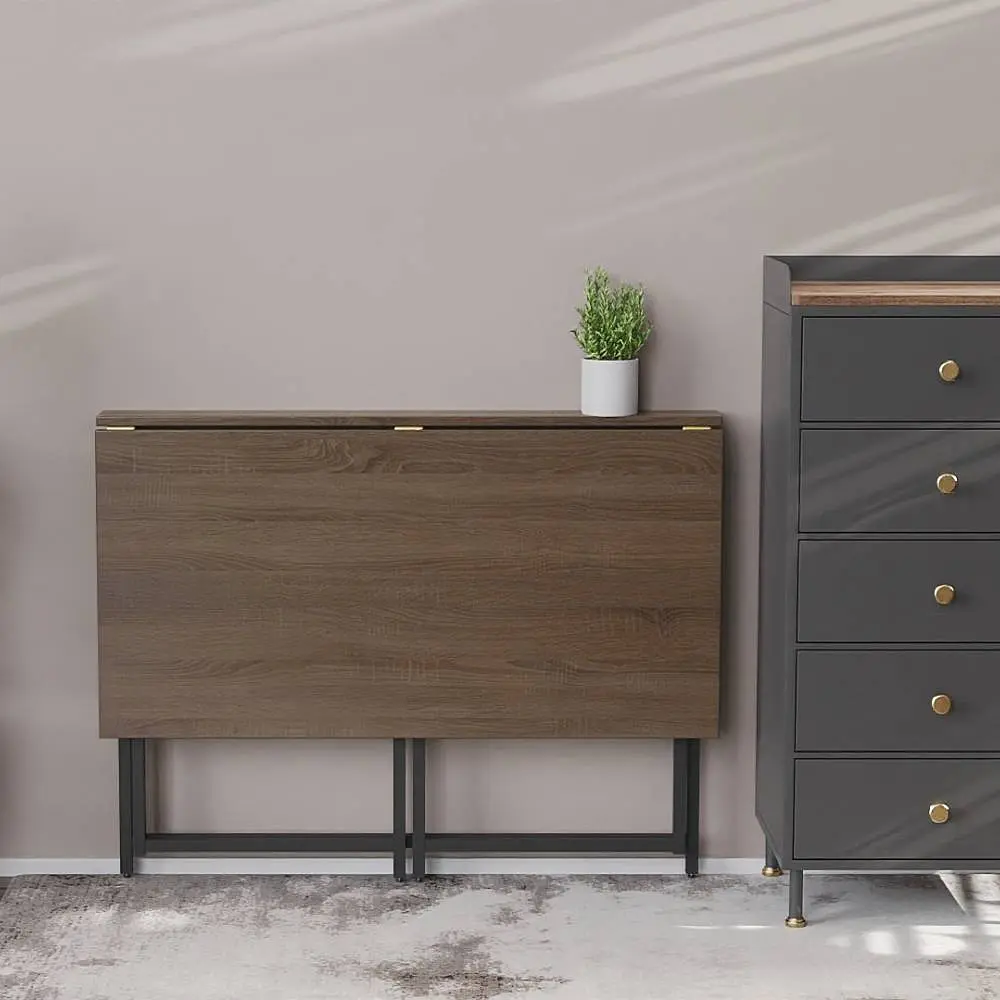 Стол раскладной Морис Ferrum-decor 750x1000x600 Черный металл ДСП Дуб Сонома Трюфель 16 мм (FRD-104673) - фото 7
