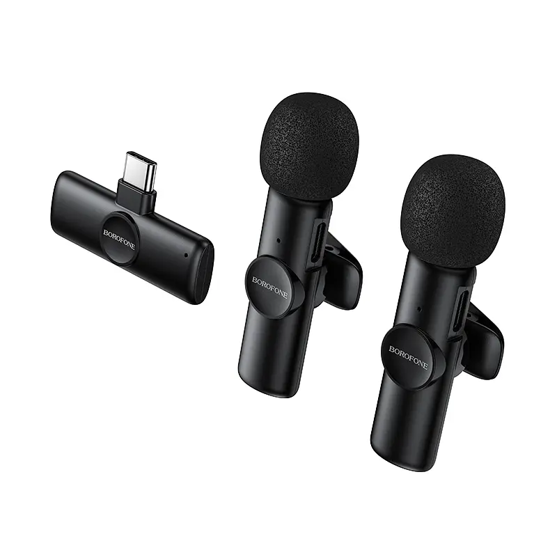 Бездротова мікрофонна система BOROFONE BFK16A Winner dual-mic (Type-C) Black - фото 2