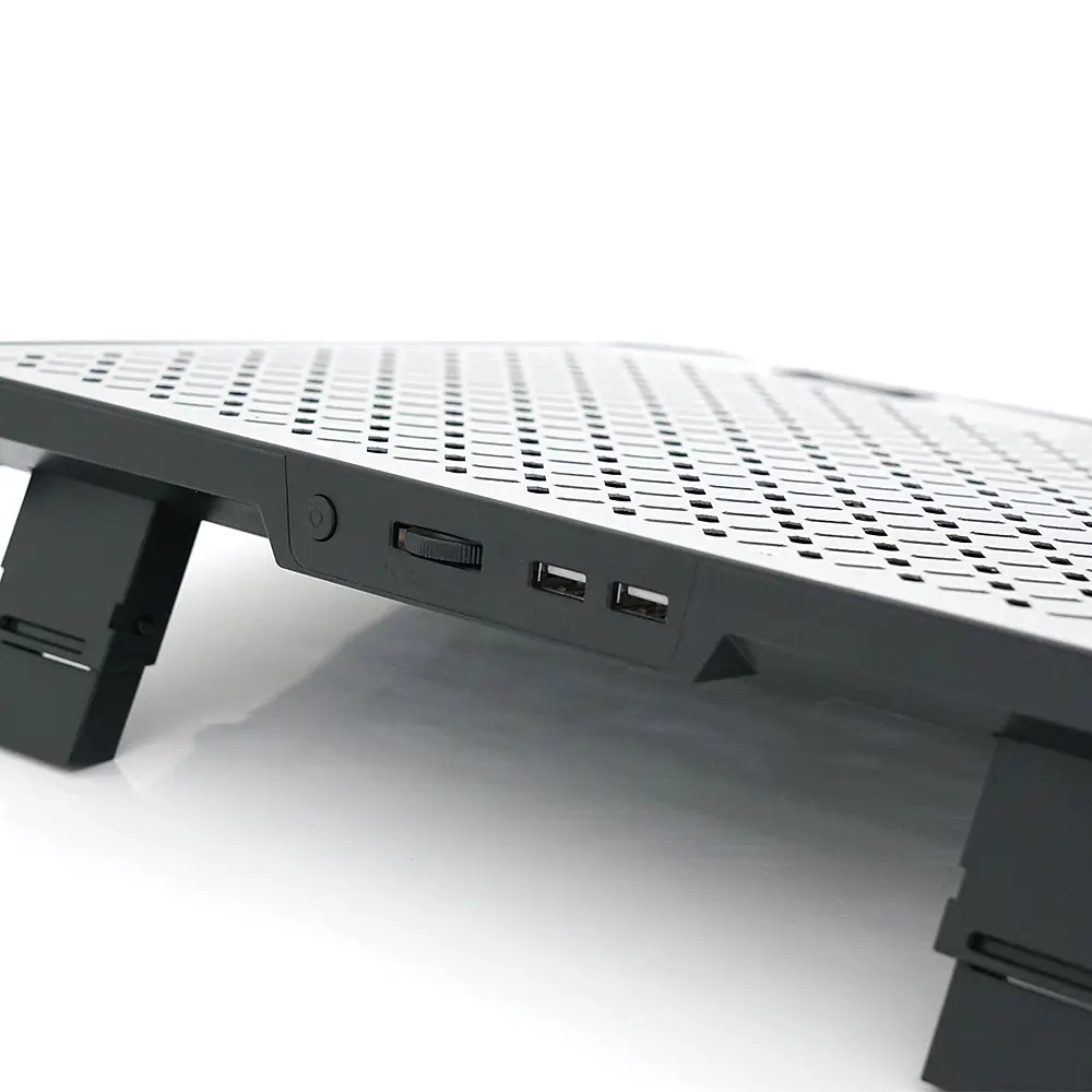Підставка під ноутбук IceCoorel A17, 10-15.6", 6 * 80mm 1800±10% RPM, корпус пластик + алюміній, 2xUSB 2.0, 366x256x23mm, RGB, Box, Q20 - фото 3