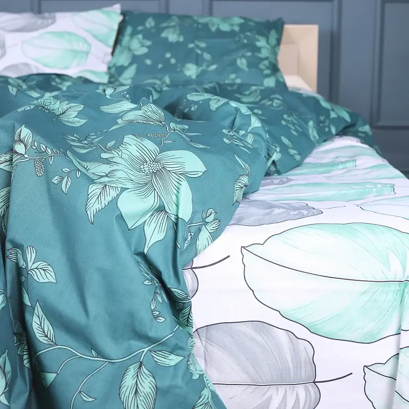 Комплект постільної білизни MirSon Бязь 17-0718 Emerald Foliage 2 x 143 x 210 см зелений (2200010684964) - фото 4