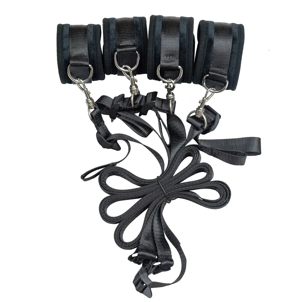 Розтяжка на ліжко Punishment – 5-Piece Bed Restraint Kit – Black, 5 предметів - фото 2