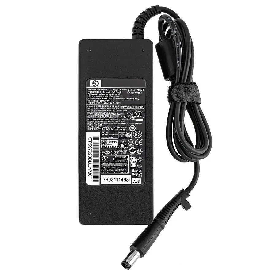 Блок живлення Hewlett Packard для ноутбука HP 18.5V 4.9A 90W 7.4*5.0-PIN чорний (без кабеля!) - фото 2