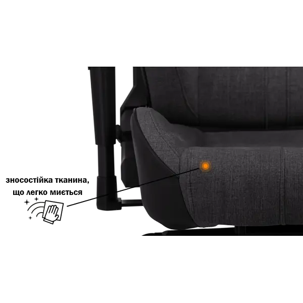 Геймерське крісло GT Racer чорне з темно-сірим (X-8009 Fabric Dark Gray/Black XL) - фото 6