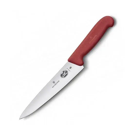 Кухонний ніж Victorinox Fibrox Carving лезо 15см з черв. ручкою