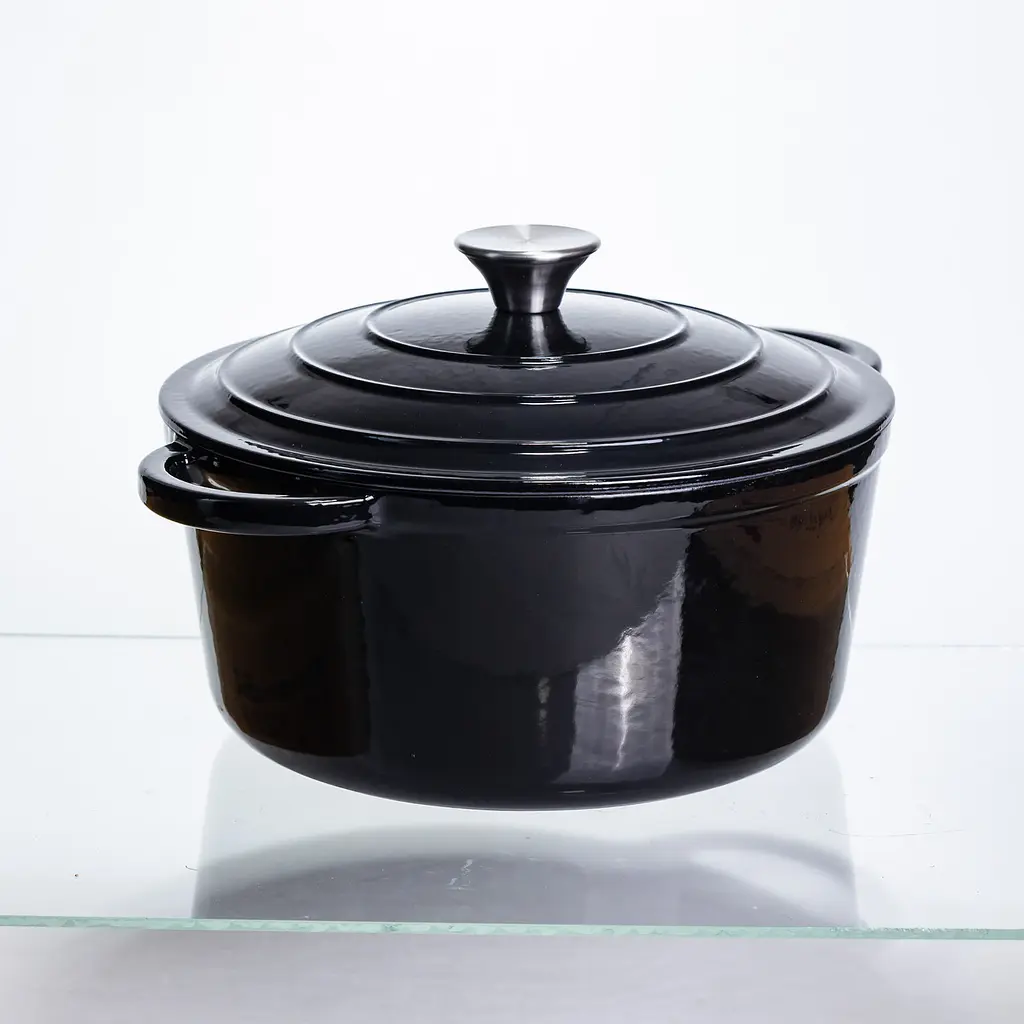 Каструля чавунна емальована 5 л, чорний Yongkang HP-FLG-2 BLACK - фото 6