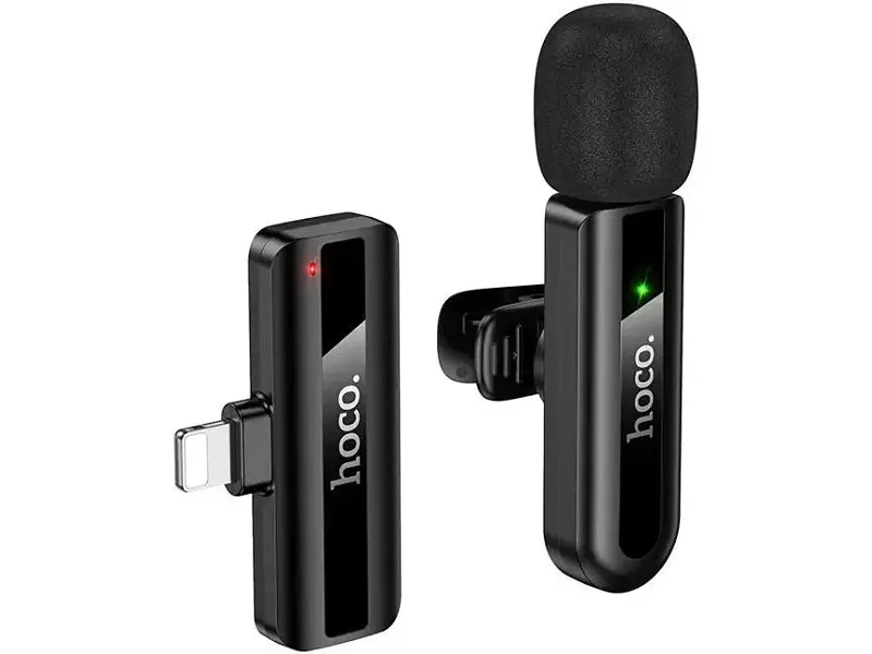 Мікрофонна радіосистема Hoco L20 Fair Wireless/Lightning Black (6942007655484) - фото 5