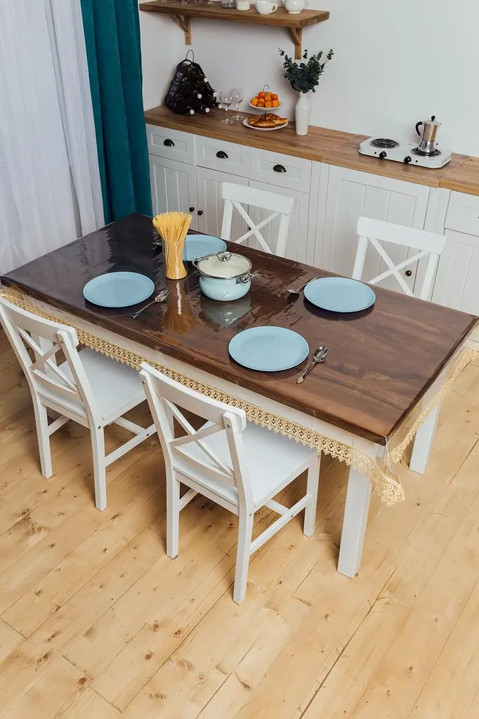 Силіконова скатертина з золотим мереживом 7 см 380х130 см - фото 6