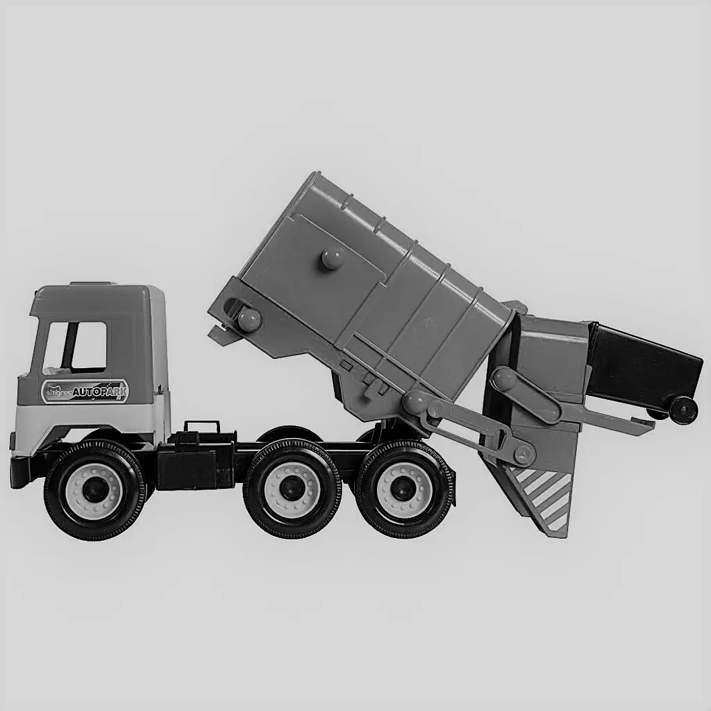 Машинка Tigres Middle Truck Сміттєвоз 42 см жовта з червоним (39224) - фото 3