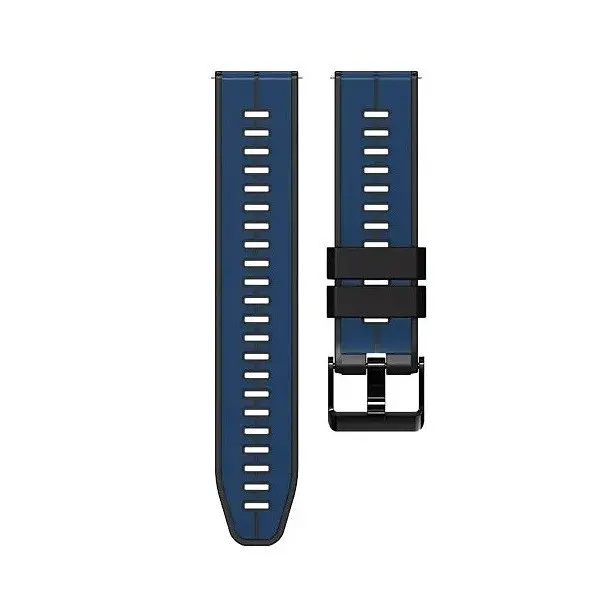 Ремінець силіконовий Tamister для годинника 22 мм темно-синій з чорним Xiaomi Watch S1/S2/S3 - фото 2