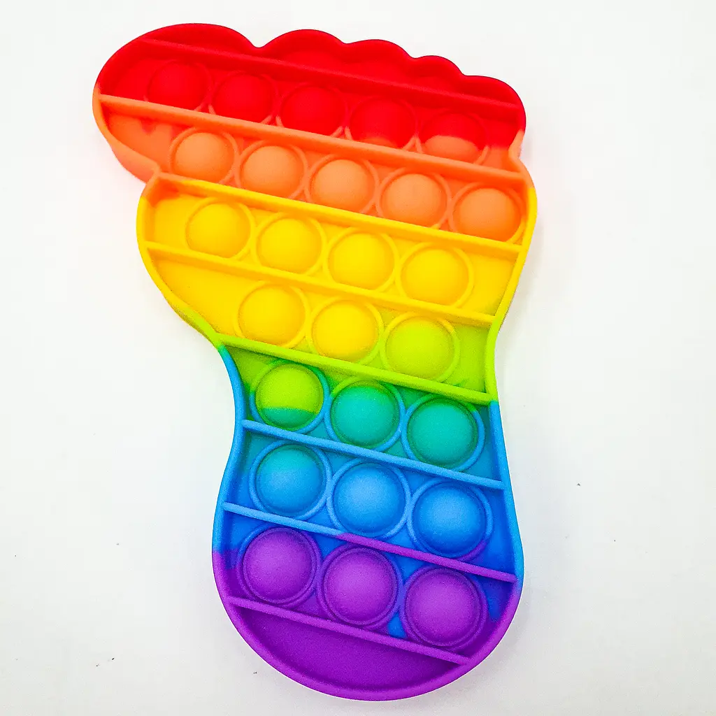 Сенсорна іграшка антистрес силіконова нескінченна пухирець поп іт UKC Pop It Fidget нога різнокольоровий
