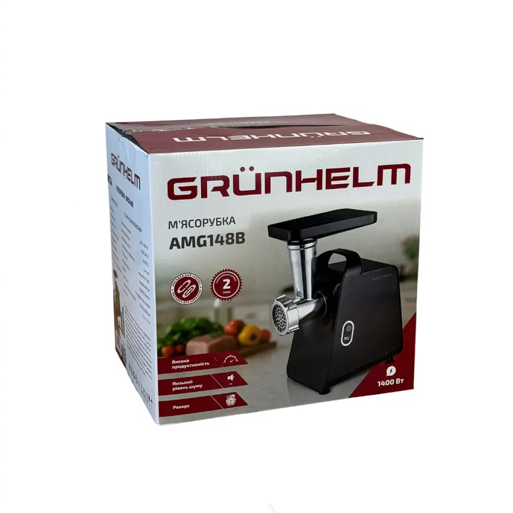 М'ясорубка електрична Grunhelm AMG148B чорна (152083) - фото 6