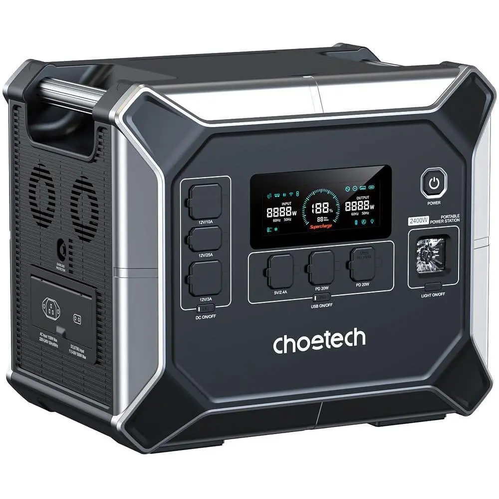 Зарядна станція Choetech BS067 / 2400 Вт / 2048 Вт/ч / LiFePO4 (BS067-EU-BKSL) - фото 2