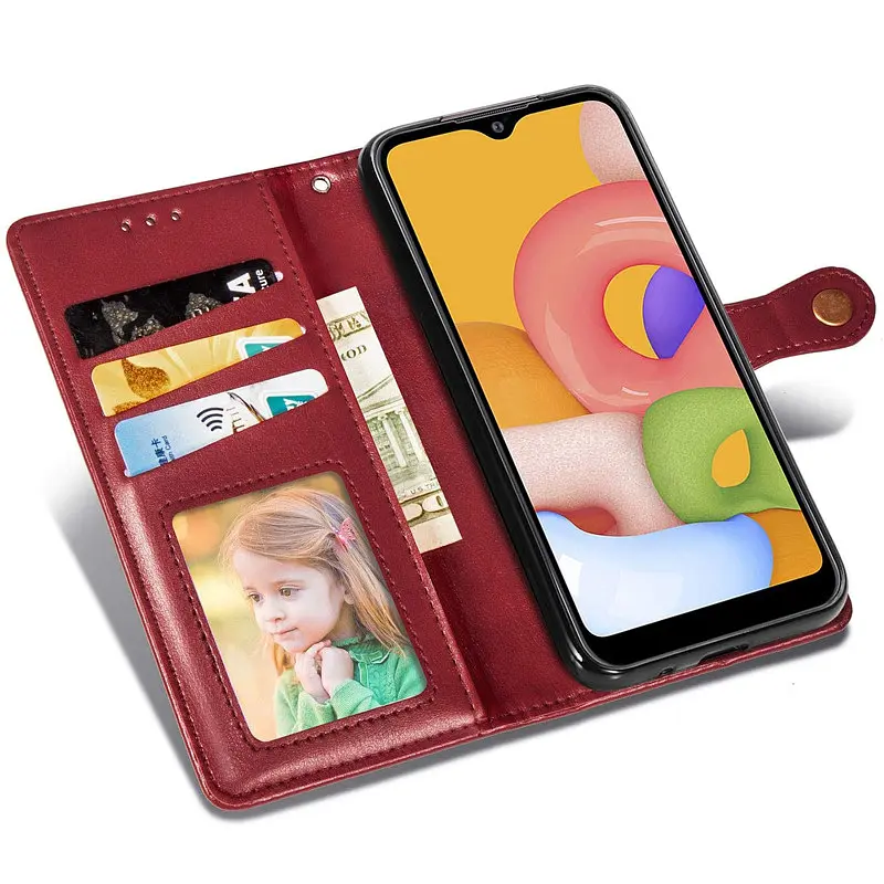 Кожаный чехол-книжка GETMAN Gallant (PU) для Samsung Galaxy A04e Красный - фото 2