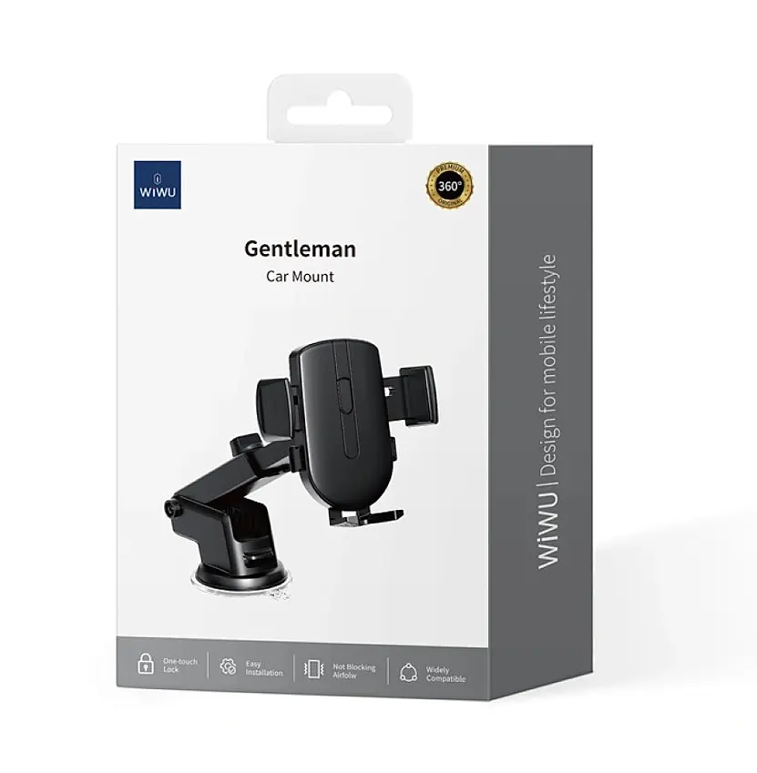 Холдер Wiwu Wi-CH054 Gentleman Series Car Holder for 4-7.2 inch Чорний - фото 2