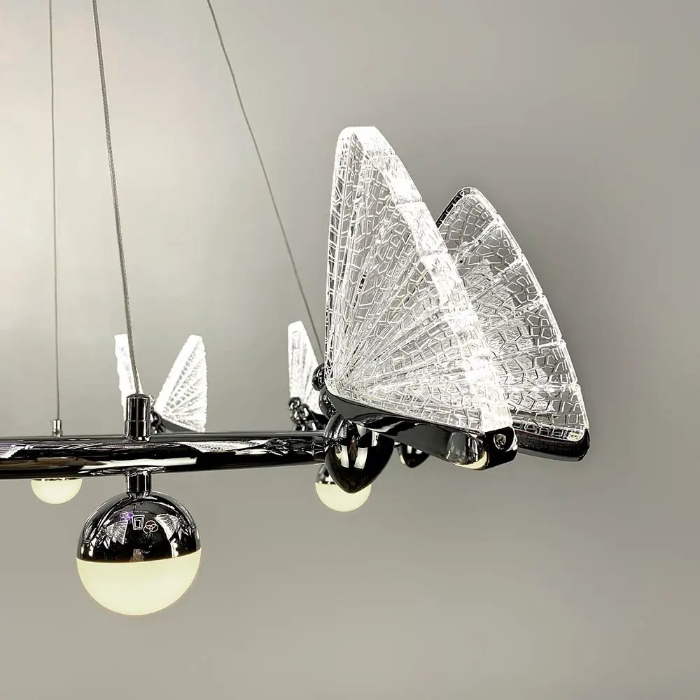 Светодиодная люстра с 8 бабочками в серебряном корпусе Ст. CA 02/8 CH | Line F - фото 6